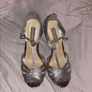 Betsy Johnson Silver Glitter Heels